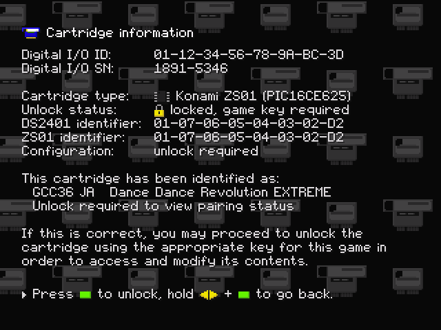 Cartridge information (locked)